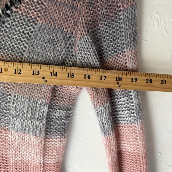 Striped Sweater Dress Y2k Small Knit Long Sleeve‎ Pocket Tunic Top Grunge Fall - Picture 6 of 7